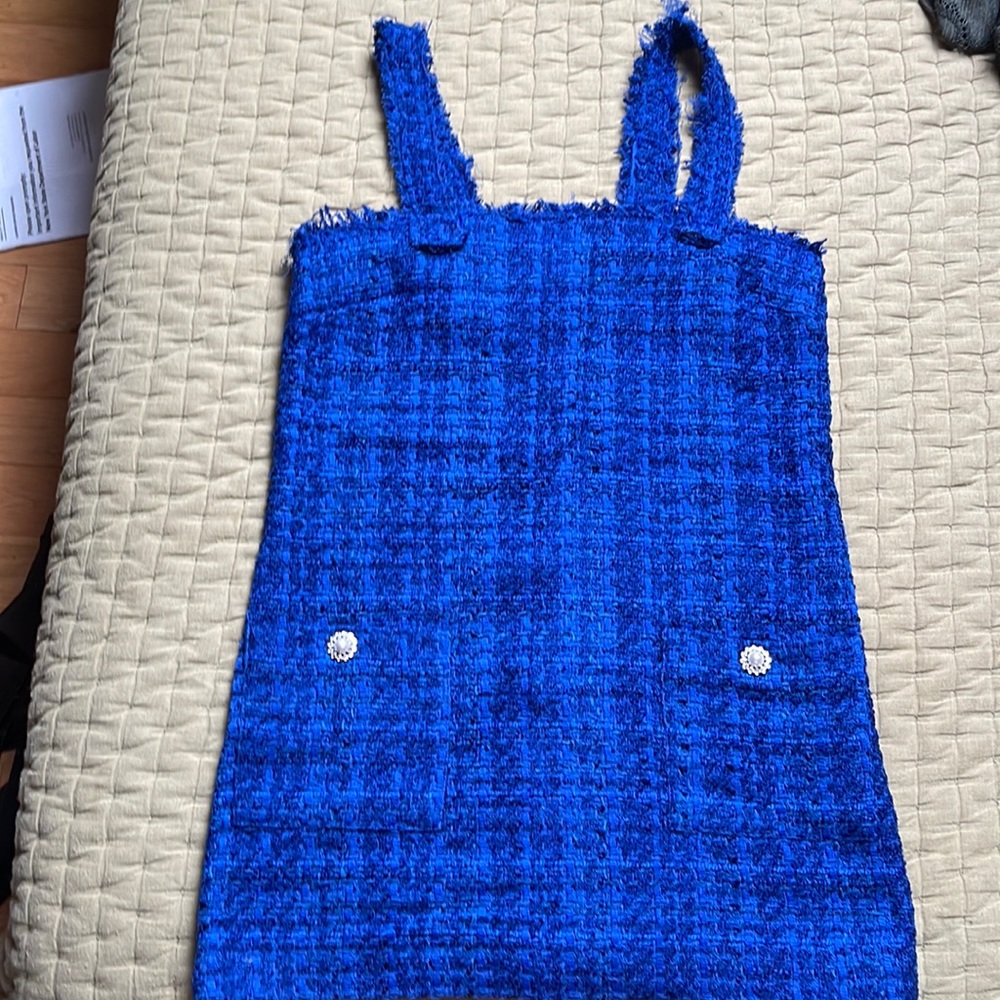 Zara Royal blue tweed dress